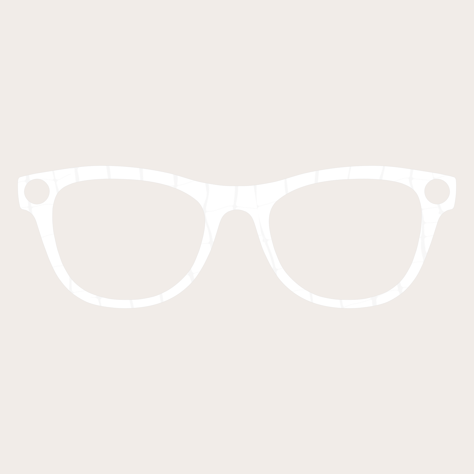 Gardenia Croc white smart glasses wrap applied to Ray-Ban Meta skyler frames