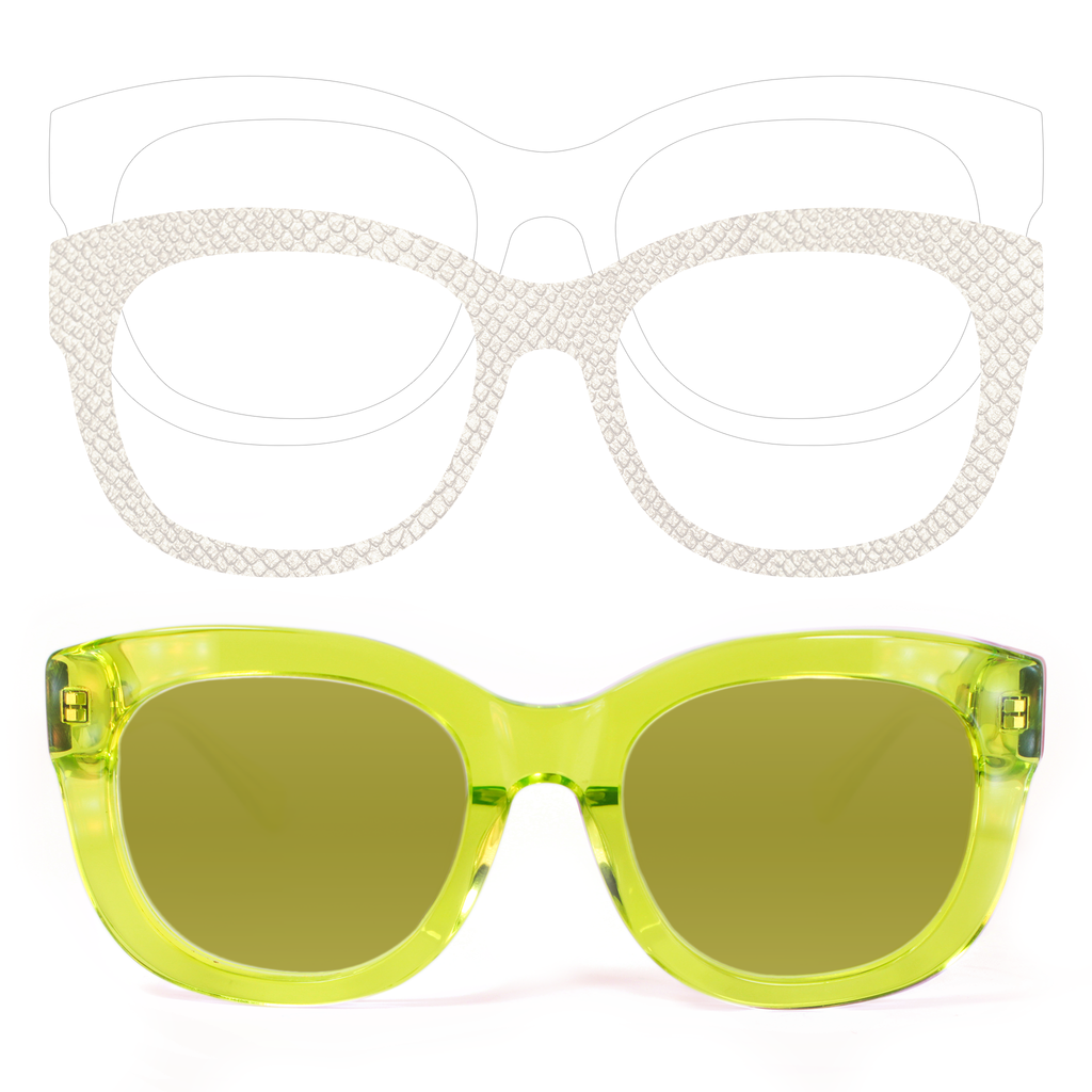 Hellen Highwater Sunglasses – Neon Olive Lenses + Shimmer  display picture 1