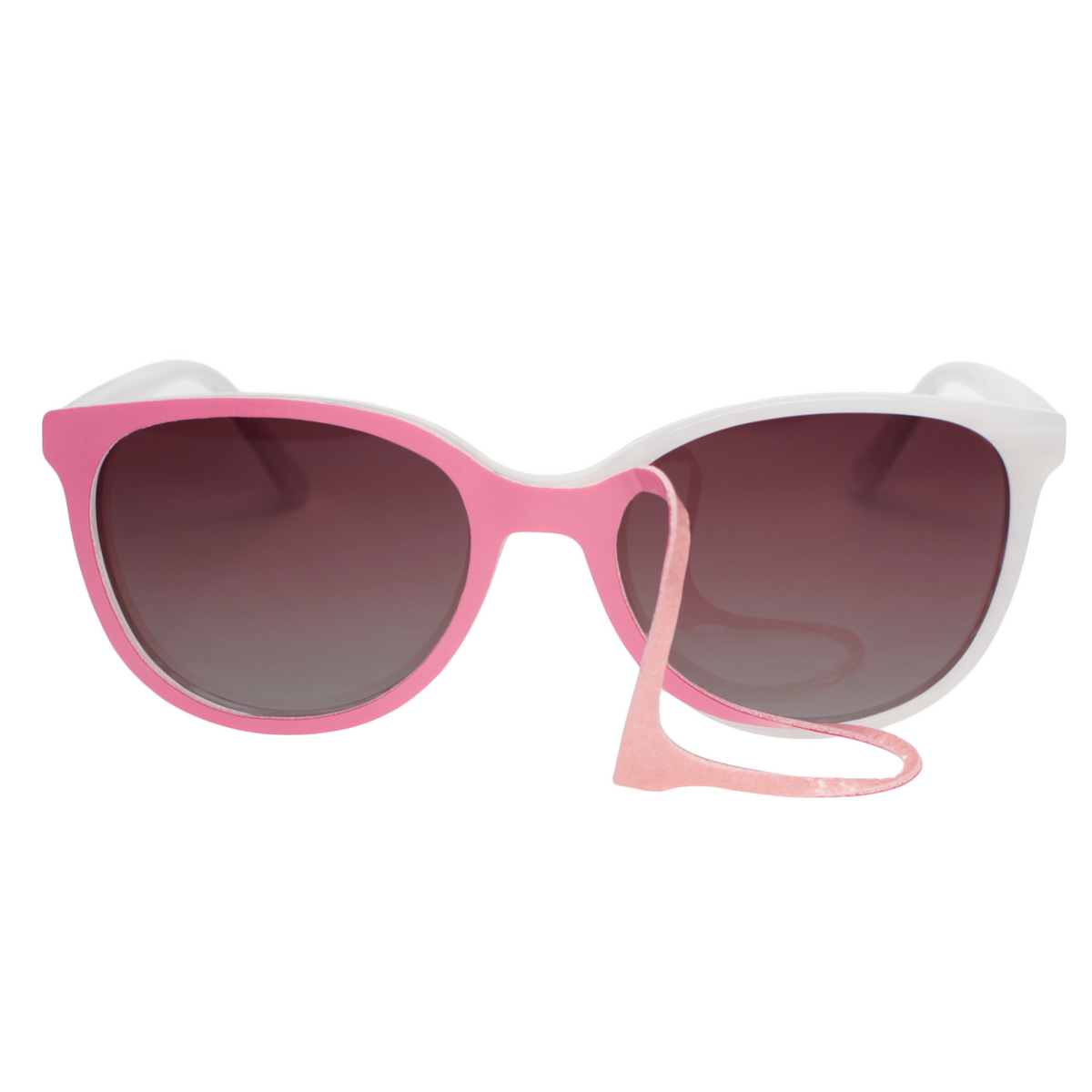 Starr Queen Sunglasses – Ivory Horn + Hot Pink &amp; Olive Appliqués