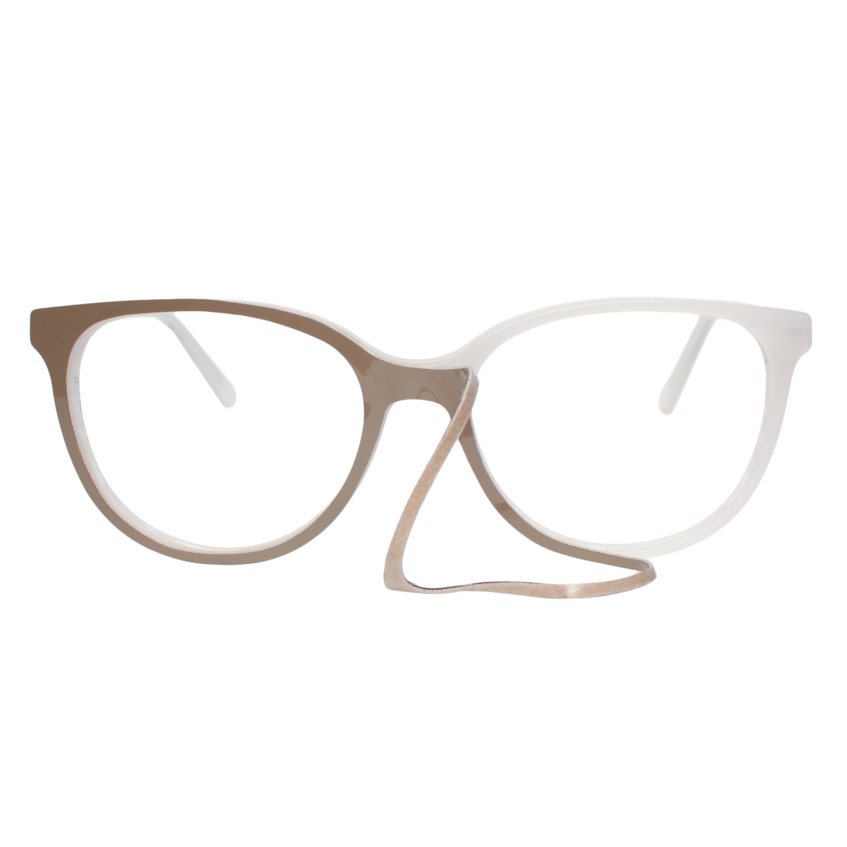 Starr Queen Readers – Ivory Horn with Hot Pink &amp; Olive Eyewear Appliqués