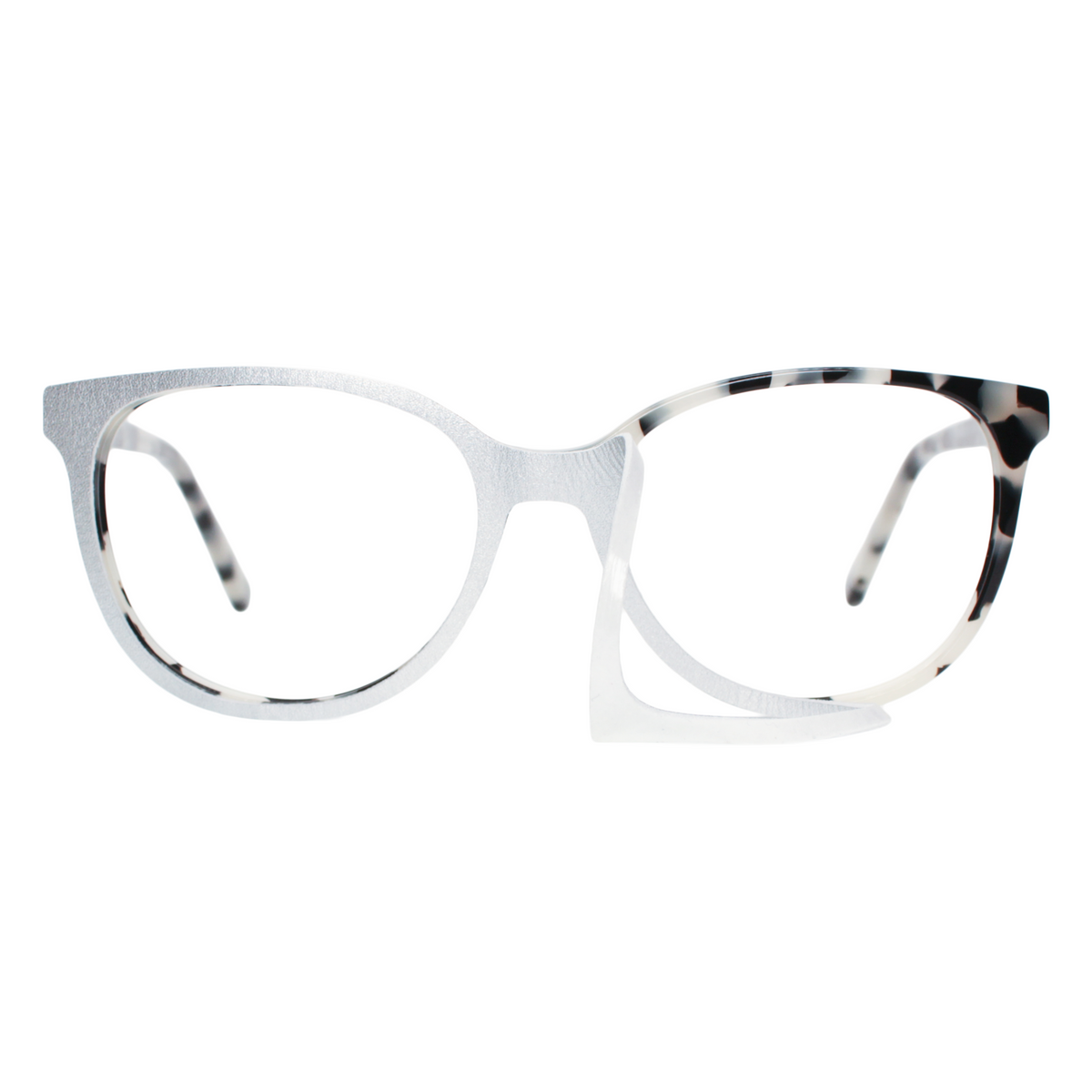 Starr Queen Readers – Eco Tortoise with Shimmer Silver &amp; Nude Python Appliqués