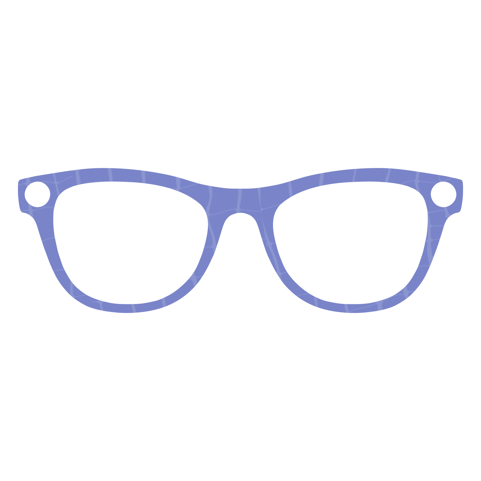 Periwinkle Croc blue smart glasses wrap applied to Ray-Ban Meta skyler frames