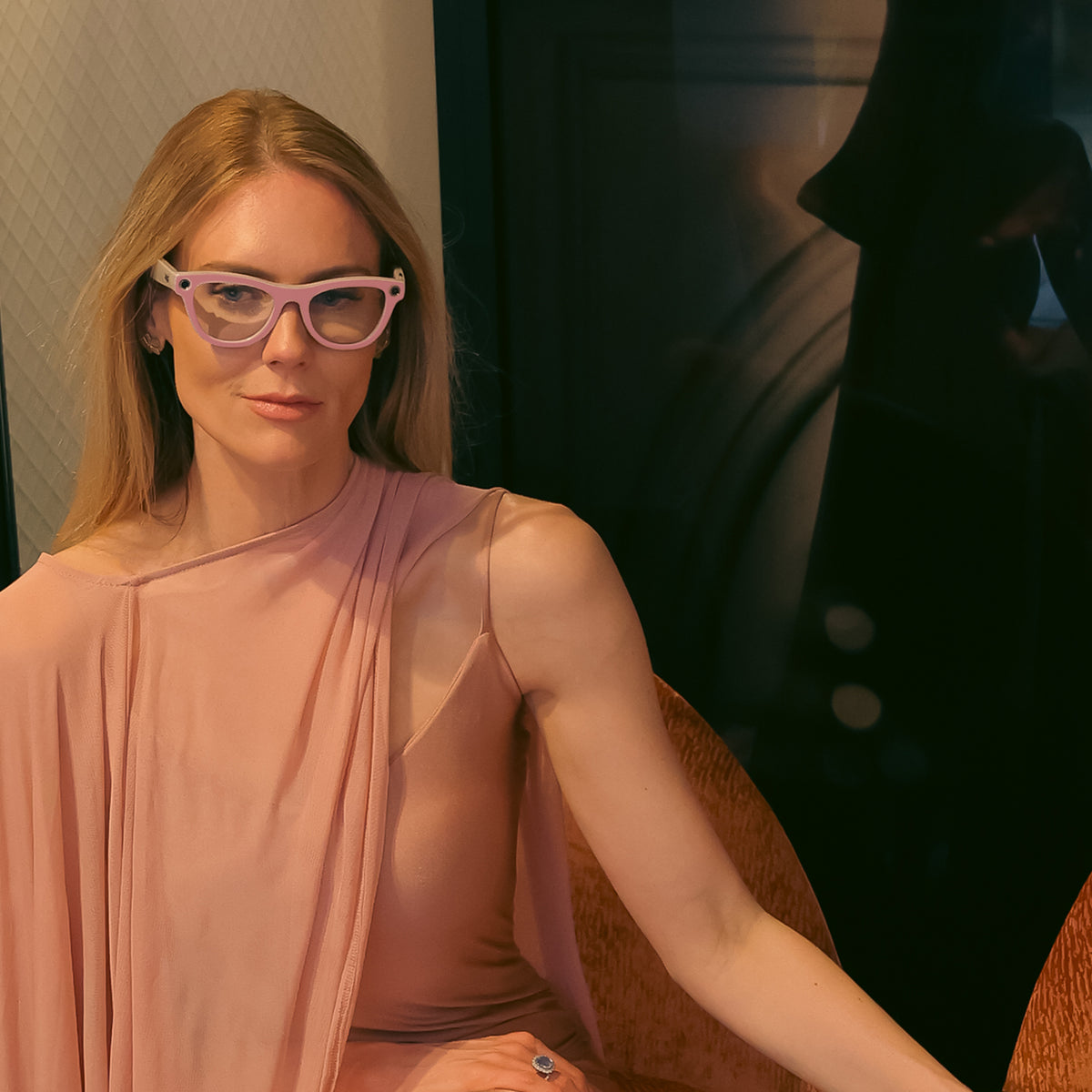 Skyler AI Glasses Wrap - Rosewater Gloss Pink