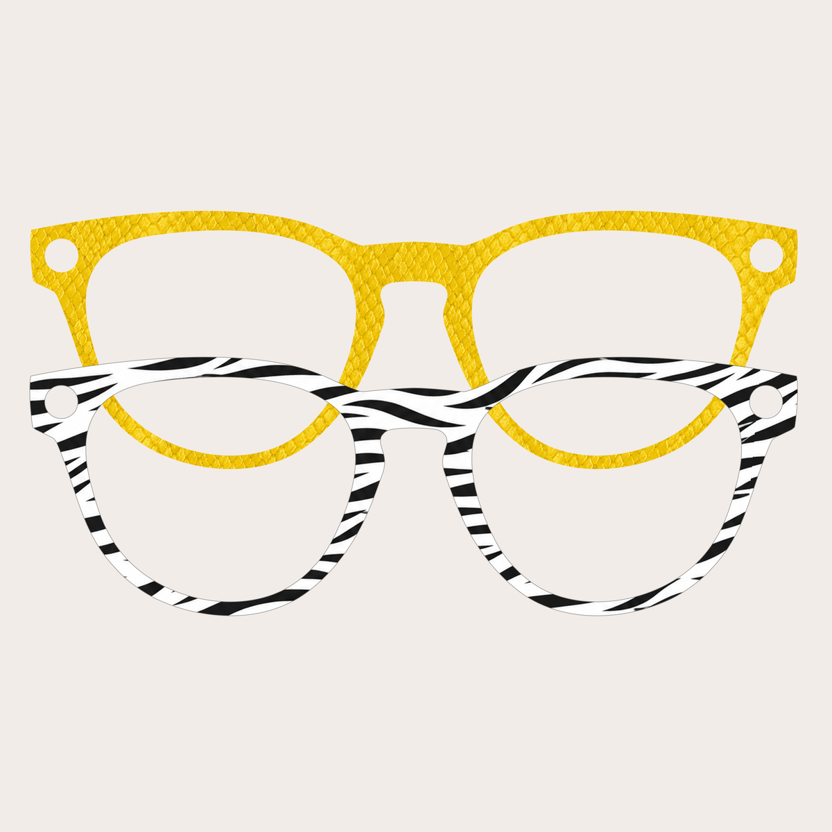 Wild Things Set: Sunny Python yellow and White Zebra AI glasses wraps for Ray-Ban Meta smart glasses